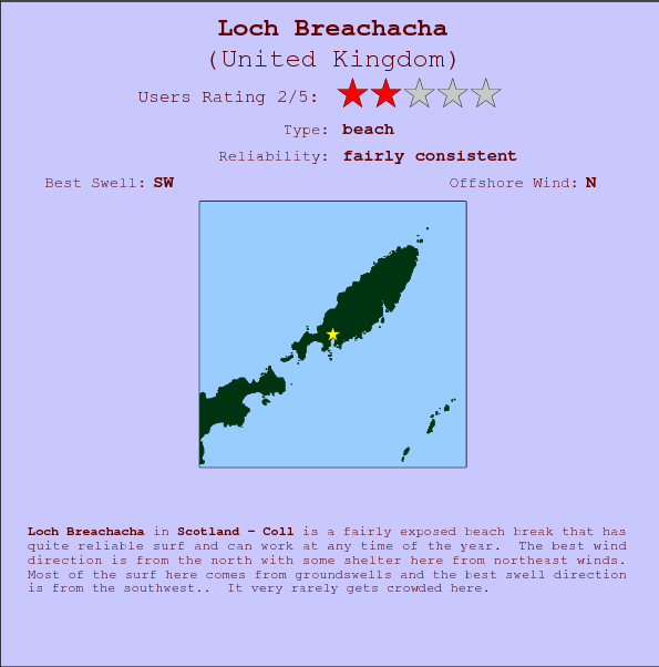 Loch Breachacha surf location map and break info