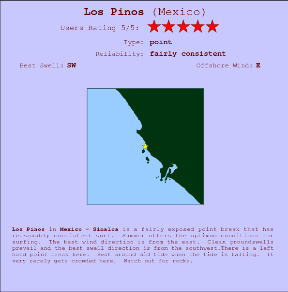 Los Pinos break location map and break info