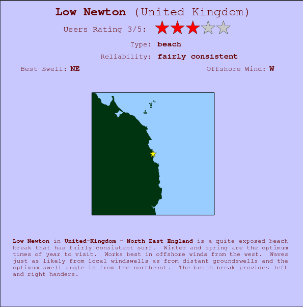 Low Newton break location map and break info