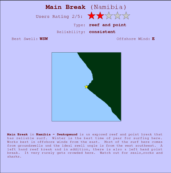 Main Break break location map and break info