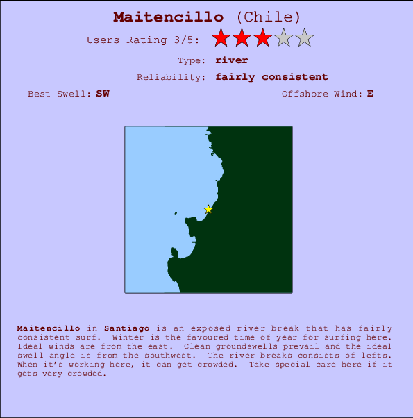 Maitencillo surf location map and break info