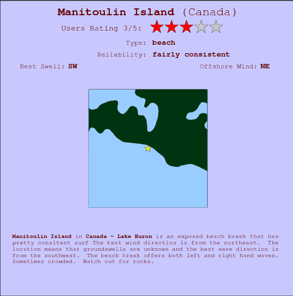 Manitoulin Island break location map and break info