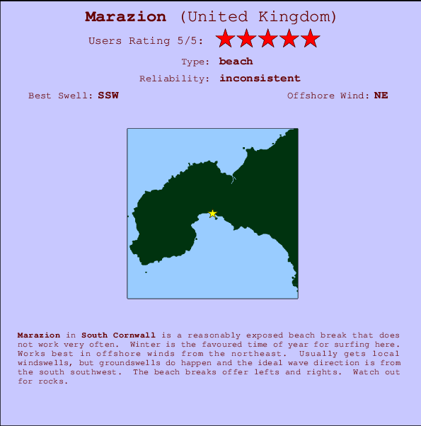 Marazion break location map and break info