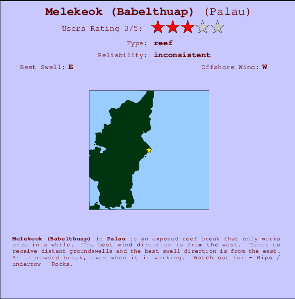 Melekeok (Babelthuap) Surf Forecast and Surf Reports (Palau, Palau)