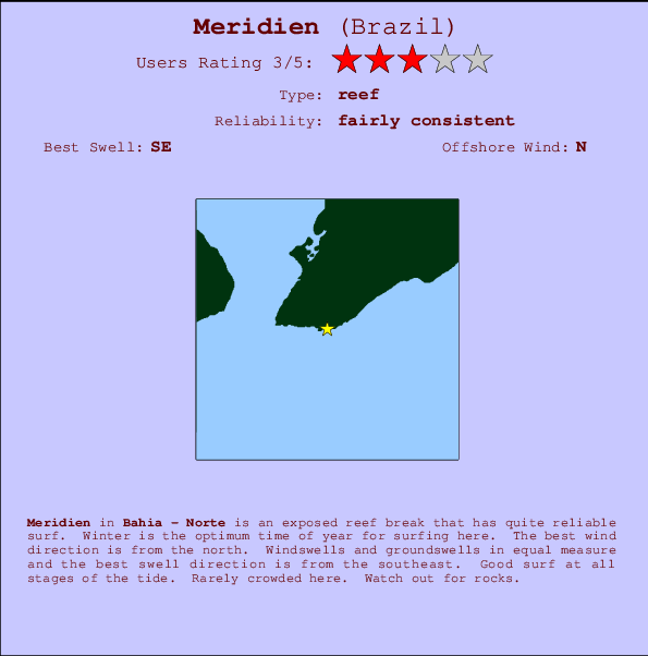 Meridien break location map and break info