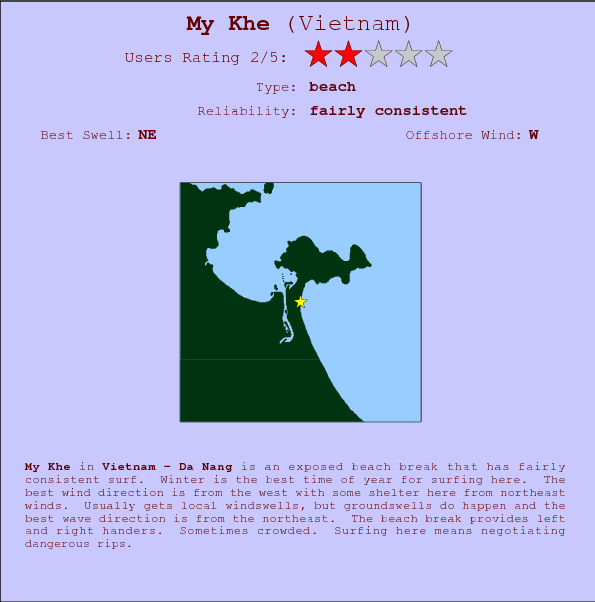 My Khe surf location map and break info