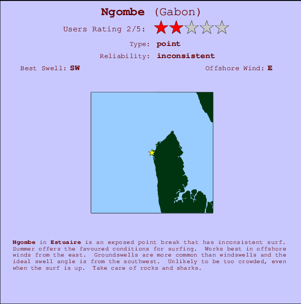 Ngombe break location map and break info