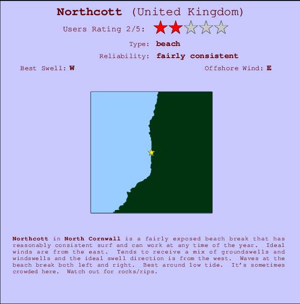Northcott break location map and break info