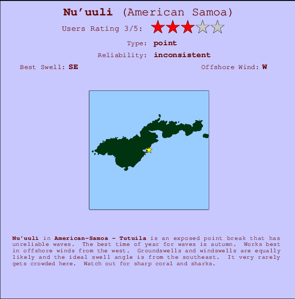 Nu'uuli surf location map and break info
