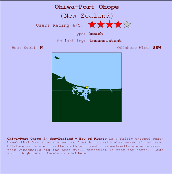 Ohiwa-Port Ohope surf location map and break info
