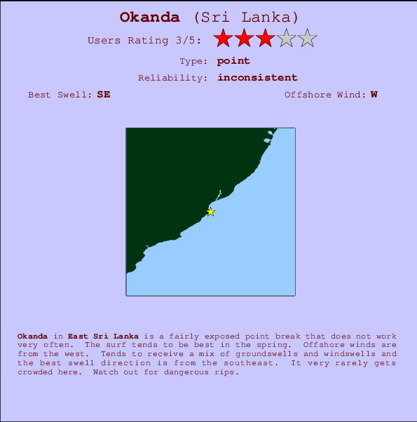 Okanda break location map and break info