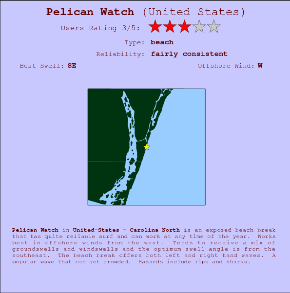Pelican Watch break location map and break info