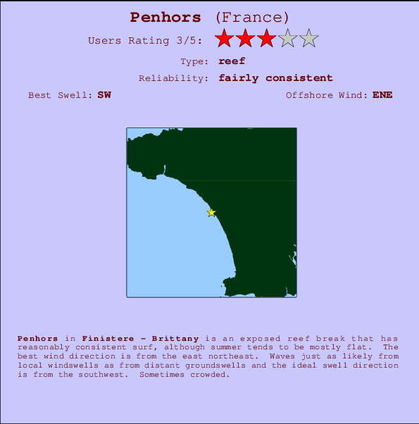 Penhors break location map and break info