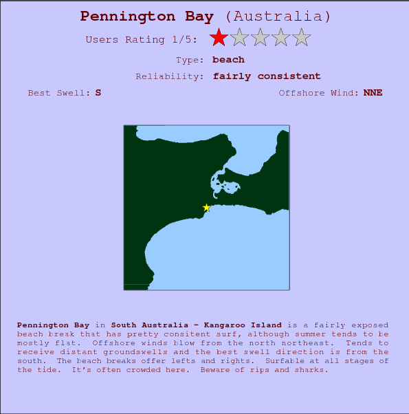 Pennington Bay break location map and break info