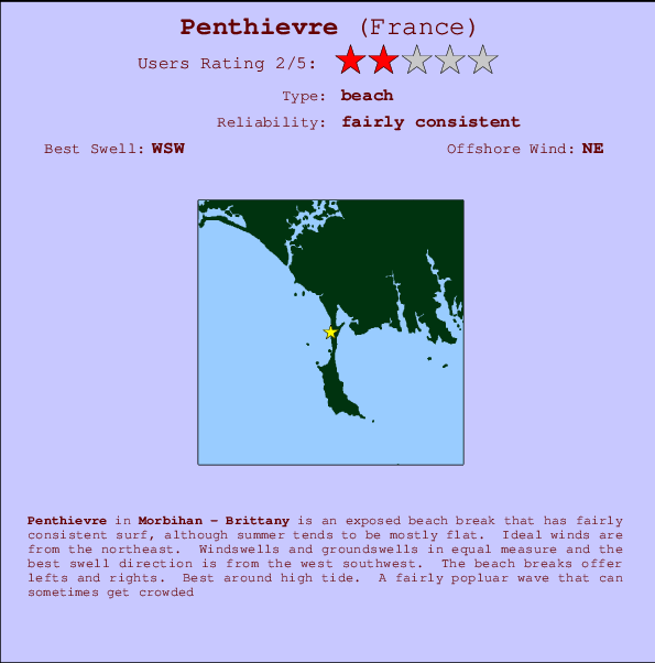 Penthievre break location map and break info