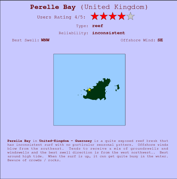 Perelle Bay break location map and break info