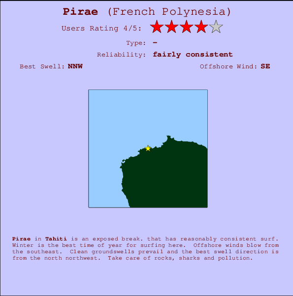 Pirae break location map and break info