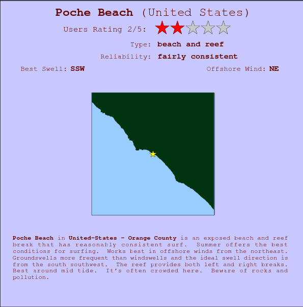 Poche Beach surf location map and break info