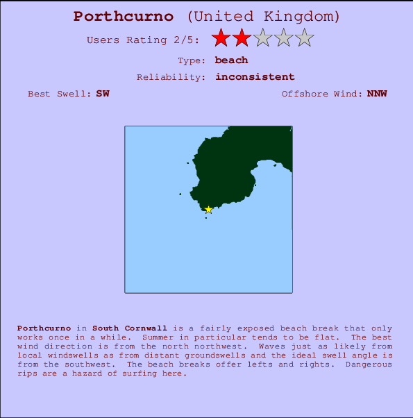 Porthcurno break location map and break info