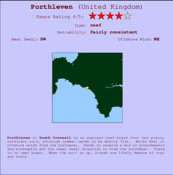 Porthleven break location map and break info