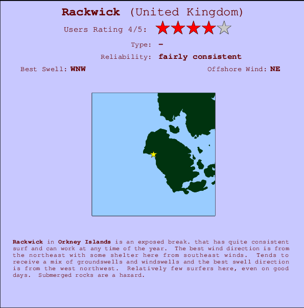 Rackwick surf location map and break info