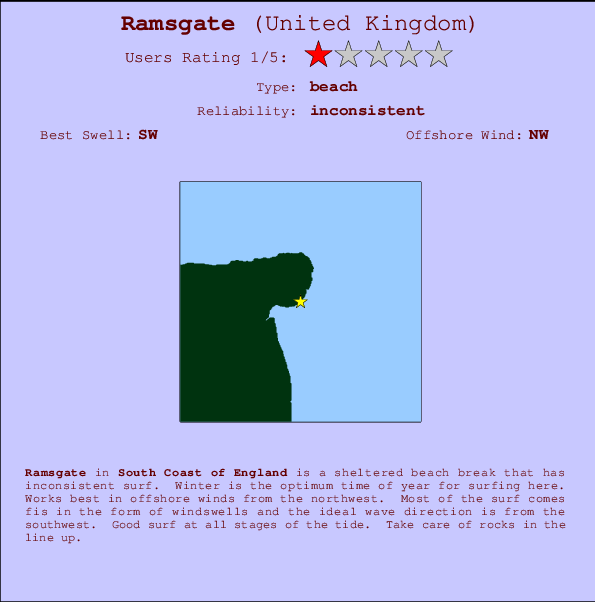 Ramsgate break location map and break info