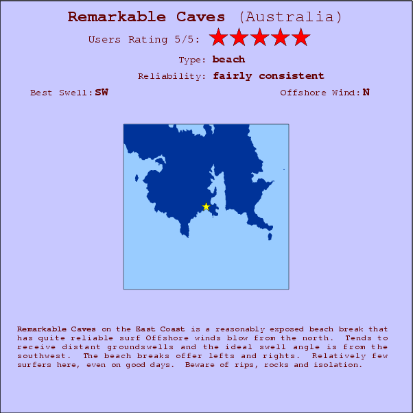 Remarkable Caves break location map and break info