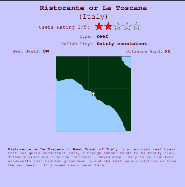 Ristorante break location map and break info