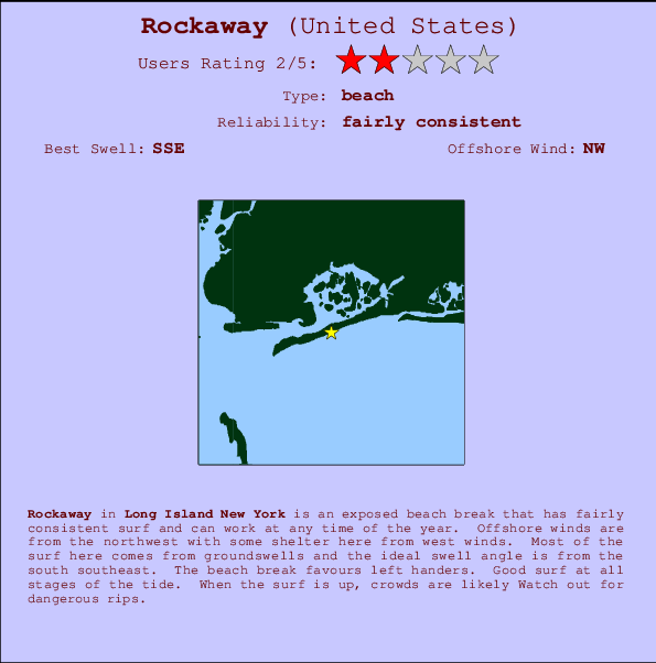 Rockaway_1 surf location map and break info
