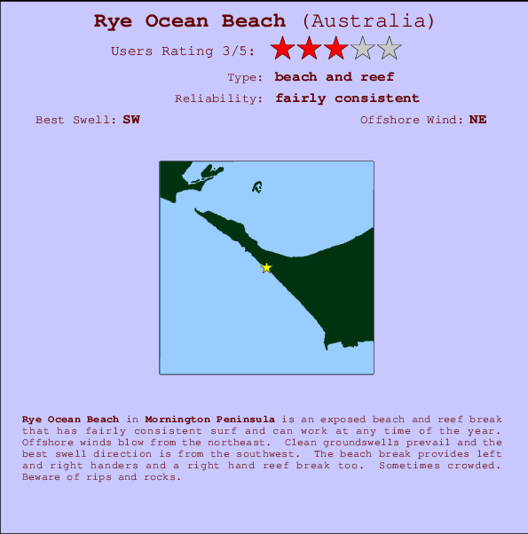 rye ocean beach surf forecast and surf reports vic mornington rye beach tide chart