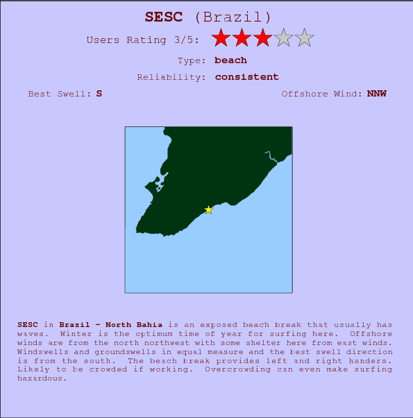 SESC break location map and break info