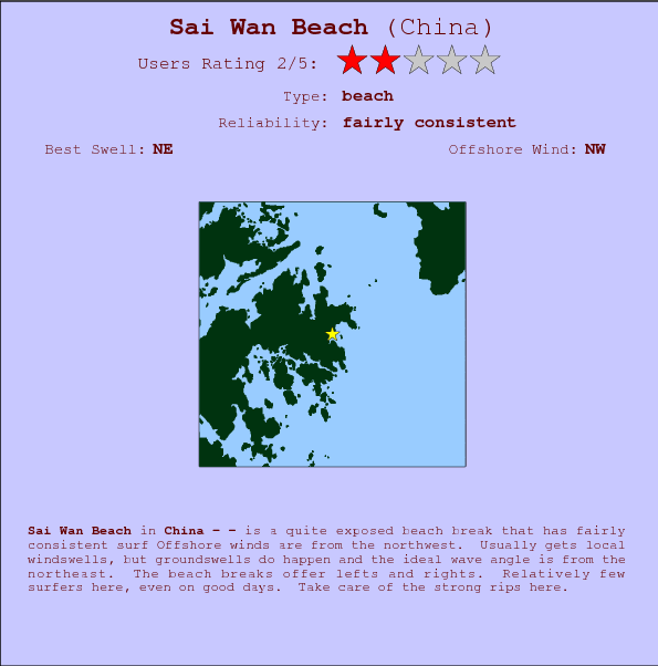 Sai Wan Beach break location map and break info