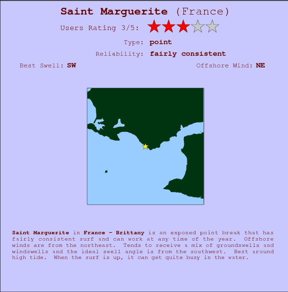 Saint Marguerite surf location map and break info