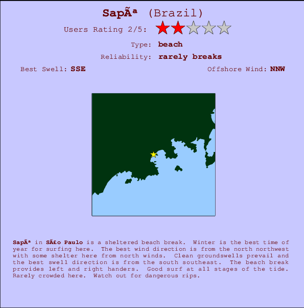 Sape break location map and break info