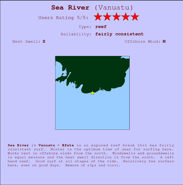 Sea River break location map and break info