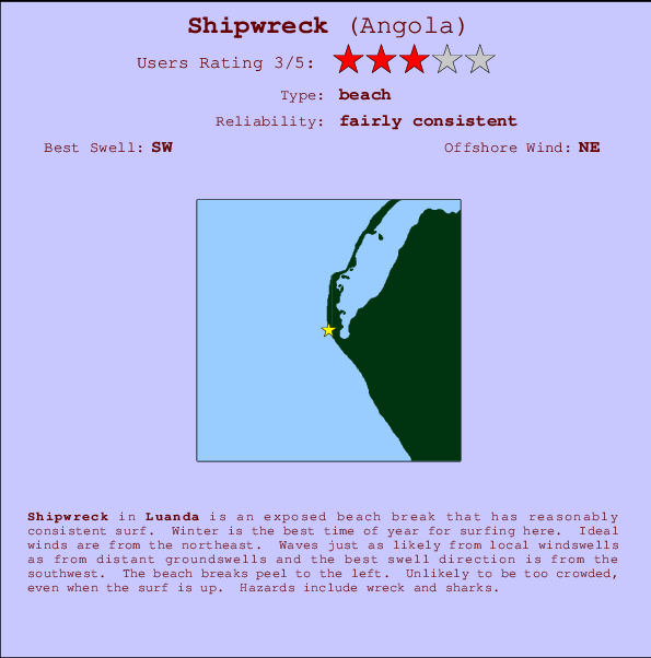 Shipwreck break location map and break info