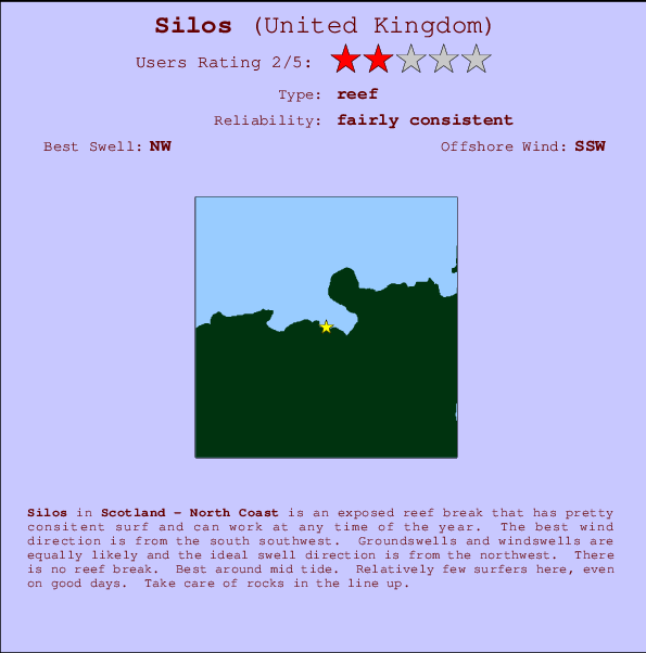 Silos surf location map and break info