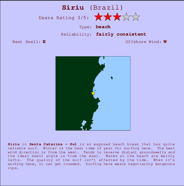 Siriu break location map and break info