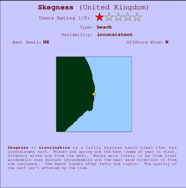 Skegness break location map and break info