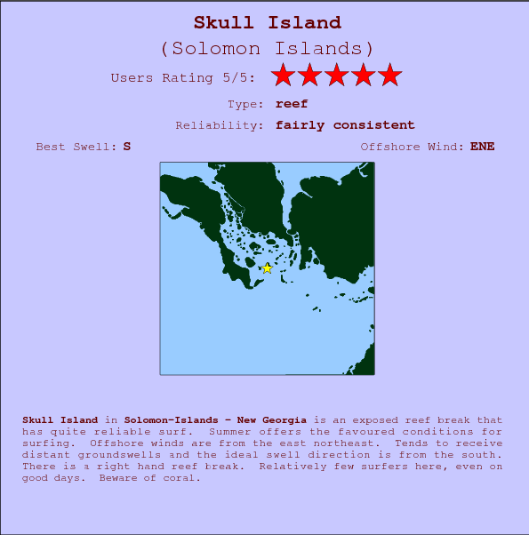 Skull Island break location map and break info