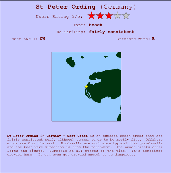 St Peter Ording surf location map and break info
