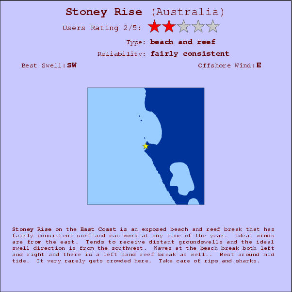 Stoney Rise break location map and break info