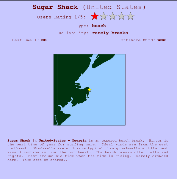 Sugar Shack break location map and break info