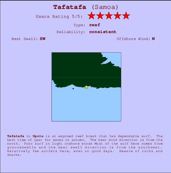 Tafatafa surf location map and break info