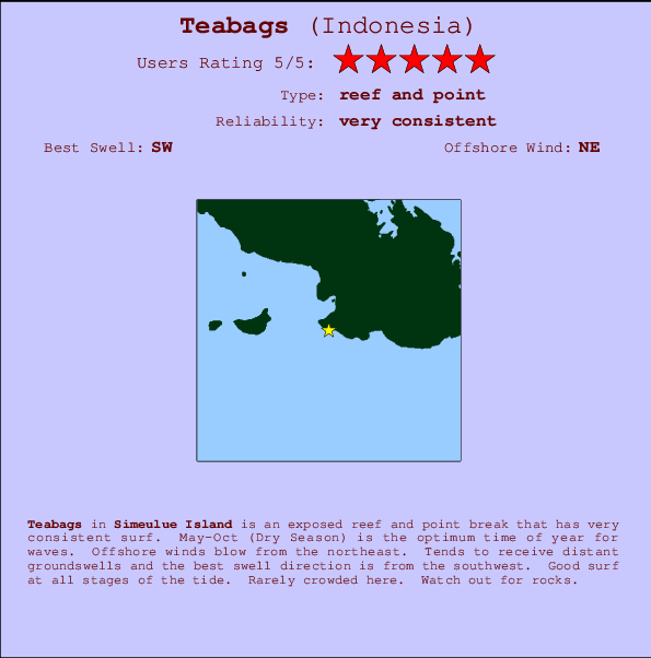 Teabags break location map and break info