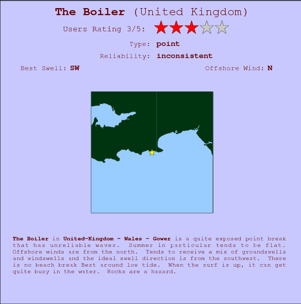 The Boiler surf location map and break info