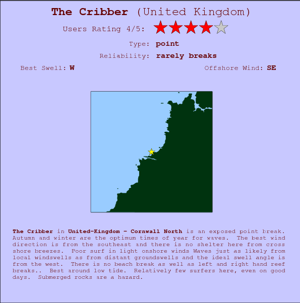 The Cribber break location map and break info