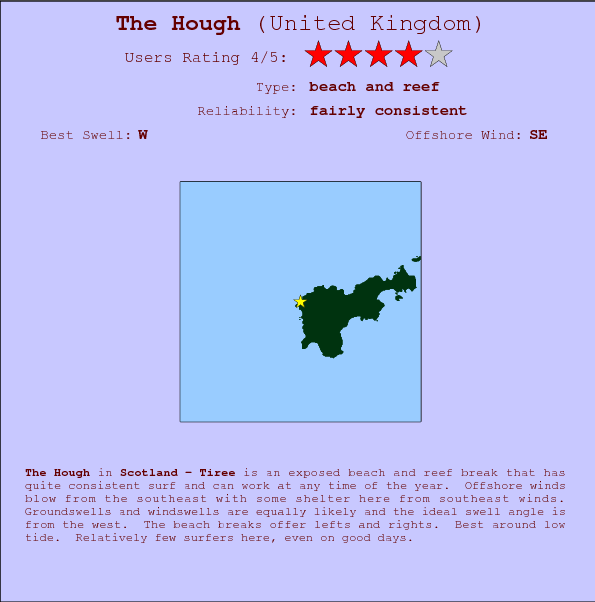 The Hough surf location map and break info