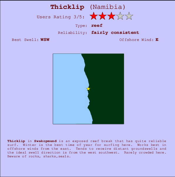 Thicklip break location map and break info