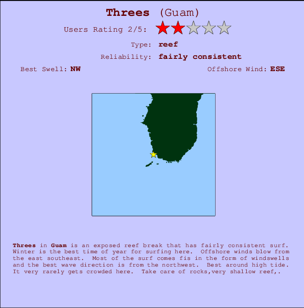 Threes break location map and break info